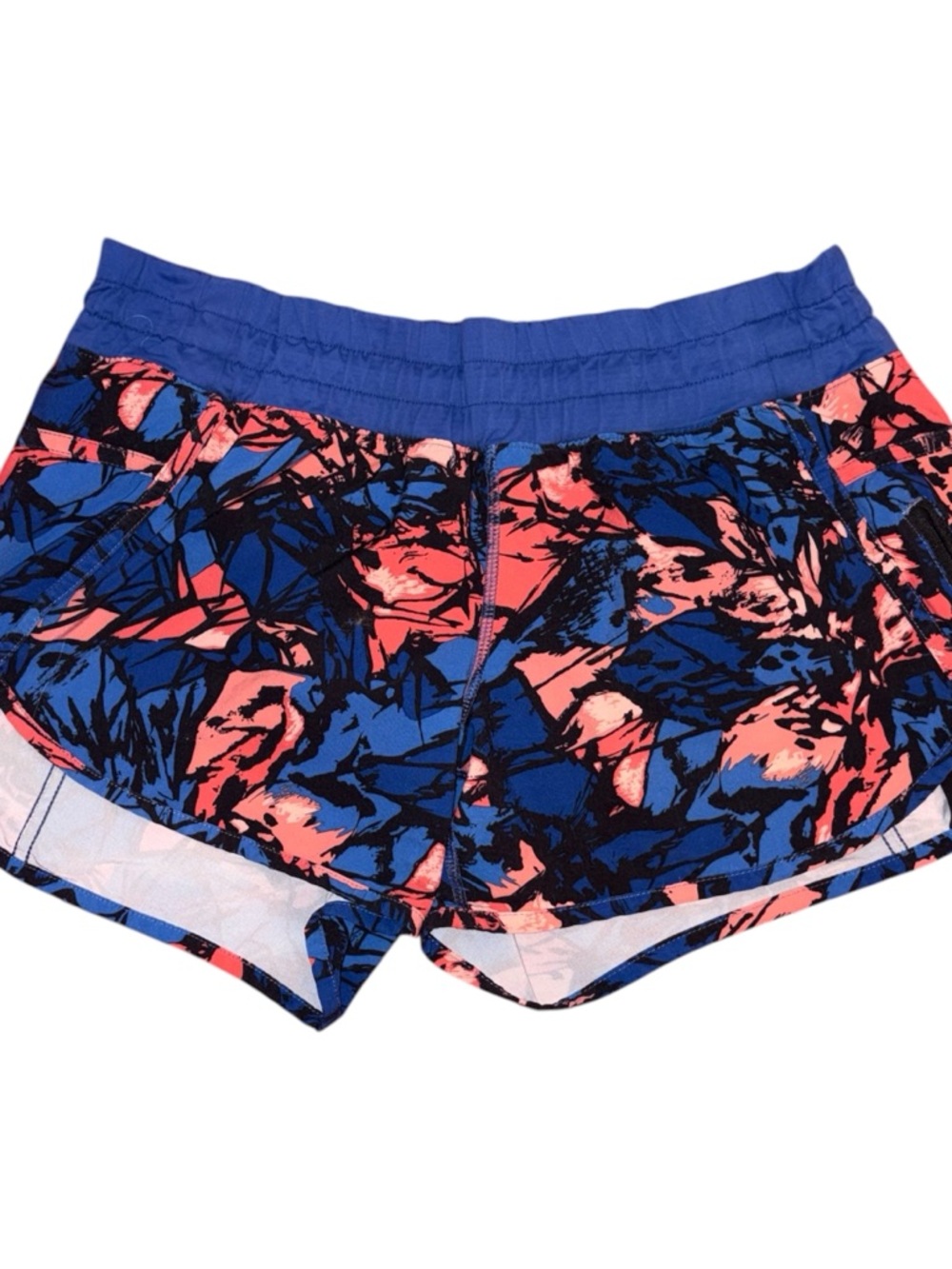 Lululemon Tracker Shorts Size 6 Blue Multi Print Running Shorts